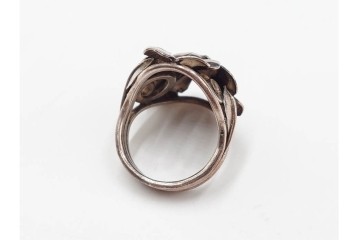 島田紘一呂　K18金(18金)・SILVER　パール(真珠)のイヤリングと花モチーフの指輪セット　(R-087636)