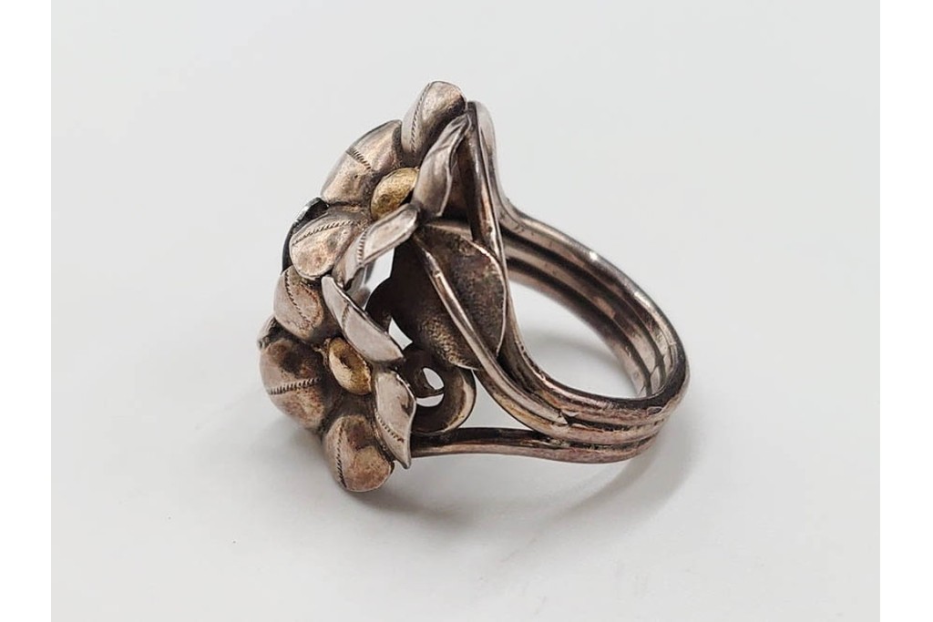 島田紘一呂　K18金(18金)・SILVER　パール(真珠)のイヤリングと花モチーフの指輪セット　(R-087636)