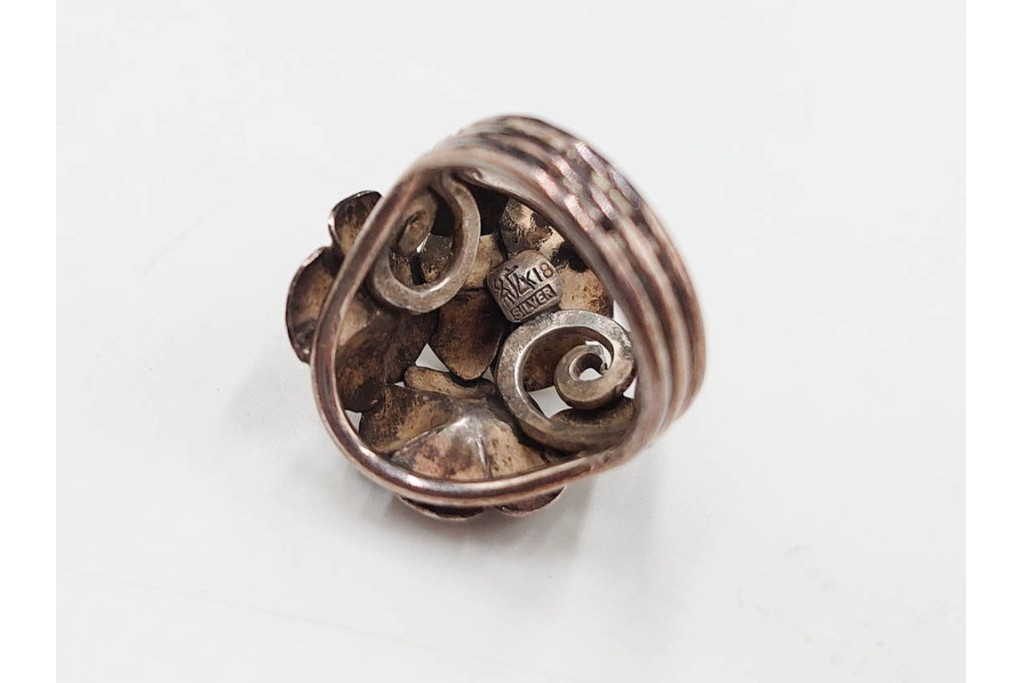 島田紘一呂　K18金(18金)・SILVER　パール(真珠)のイヤリングと花モチーフの指輪セット　(R-087636)