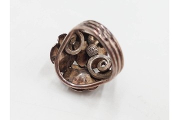 島田紘一呂　K18金(18金)・SILVER　パール(真珠)のイヤリングと花モチーフの指輪セット　(R-087636)