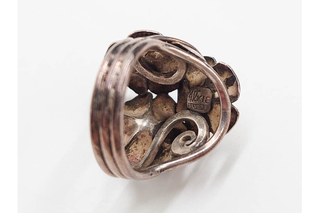 島田紘一呂　K18金(18金)・SILVER　パール(真珠)のイヤリングと花モチーフの指輪セット　(R-087636)