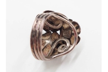 島田紘一呂　K18金(18金)・SILVER　パール(真珠)のイヤリングと花モチーフの指輪セット　(R-087636)