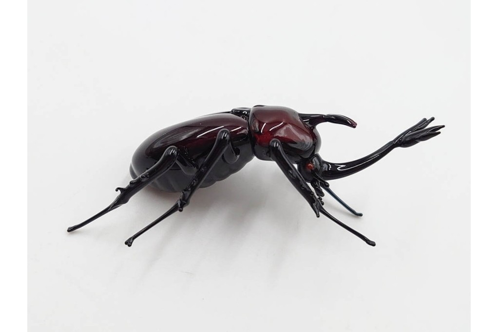 ヴェネツィア　ヴィットリオ・コスタンティーニ(Vittorio Costantini)　ガラス製　コガネムシ・カミキリムシ・カブトムシの置物3点セット　外箱付き　(R-087647)