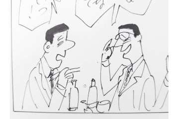小島功　肉筆原画　「ファミリーONE」　漫画原稿等12枚セット　(R-087652)