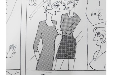 小島功　肉筆原画　「ファミリーONE」　漫画原稿等12枚セット　(R-087652)