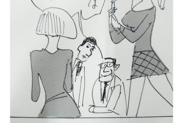 小島功　肉筆原画　「ファミリーONE」　漫画原稿等12枚セット　(R-087652)