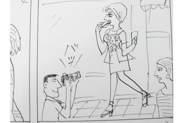小島功　肉筆原画　「ファミリーONE」　漫画原稿10枚セット　(R-087655)