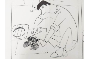 小島功　肉筆原画　「ファミリーONE」　漫画原稿10枚セット　(R-087657)