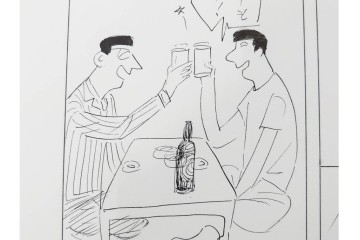小島功　肉筆原画　「ファミリーONE」　漫画原稿10枚セット　(R-087662)