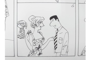 小島功　肉筆原画　「ファミリーONE」　漫画原稿11枚セット　(R-087667)