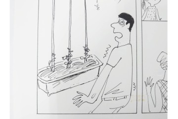 小島功　肉筆原画　「ファミリーONE」　漫画原稿11枚セット　(R-087667)