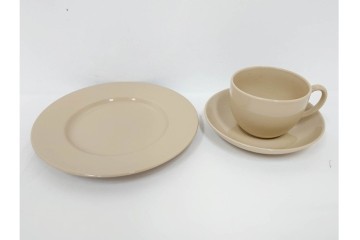 希少　イギリスヴィンテージ　WEDGWOOD(ウェッジウッド)　DRABWARE(ドラブウェア)　トリオ6客セット　(R-087669)