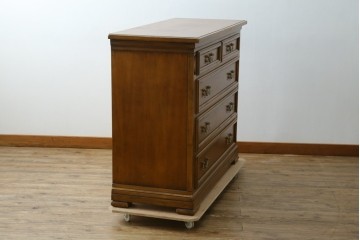 中古　美品　イタリア高級家具メーカー　SELVA(セルバ)　チェリー材　上品な意匠とクラシカルなデザインが魅力のアンティーク調チェスト　(R-087674)