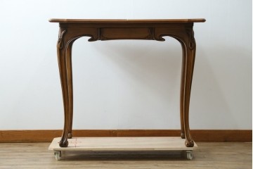 中古　イタリア高級家具　メデア(Medea)　希少モデル!　2wayで使える優雅なデザインのエクステンションテーブル　(R-087675)