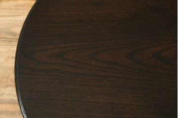 和製アンティーク　総欅(ケヤキ)材　素朴な風合いが魅力の丸ちゃぶ台　(R-087676)