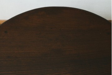 和製アンティーク　総欅(ケヤキ)材　素朴な風合いが魅力の丸ちゃぶ台　(R-087676)