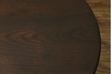 和製アンティーク　総欅(ケヤキ)材　素朴な風合いが魅力の丸ちゃぶ台　(R-087676)