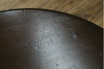 和製アンティーク　総欅(ケヤキ)材　素朴な風合いが魅力の丸ちゃぶ台　(R-087676)