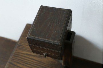 和製アンティーク　明治期から大正期　栗材　小引き出し付き裁縫箱　(R-087678)