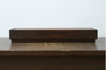中古　美品　通産大臣指定伝統的工芸品　大阪唐木指物　吉勝作　紫檀材　端正なつくりの収納箱　(R-087680)