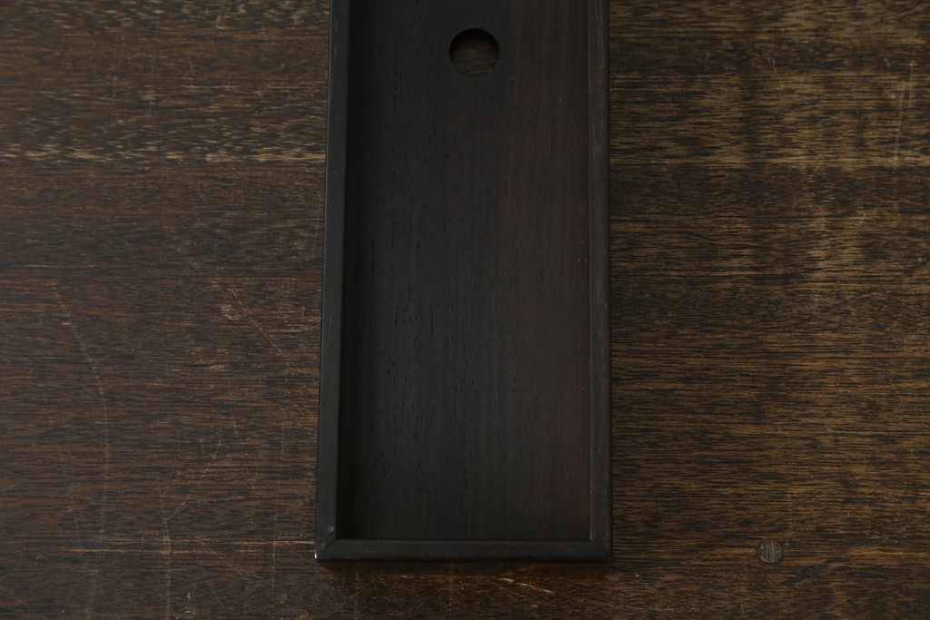 中古　美品　通産大臣指定伝統的工芸品　大阪唐木指物　吉勝作　紫檀材　端正なつくりの収納箱　(R-087680)