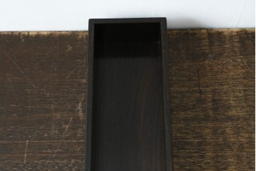 中古　美品　通産大臣指定伝統的工芸品　大阪唐木指物　吉勝作　紫檀材　端正なつくりの収納箱　(R-087680)