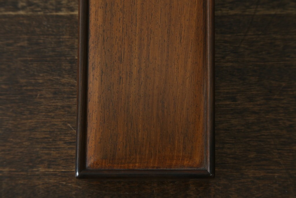 中古　美品　通産大臣指定伝統的工芸品　大阪唐木指物　吉勝作　紫檀材　端正なつくりの収納箱　(R-087680)