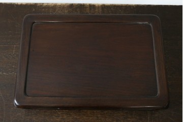 中古　通産大臣指定伝統的工芸品　大阪唐木指物　下村作　紫檀材　端正な佇まいの花台　(R-087681)