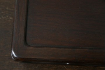 中古　通産大臣指定伝統的工芸品　大阪唐木指物　下村作　紫檀材　端正な佇まいの花台　(R-087681)