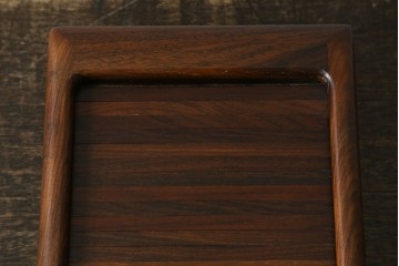 中古　美品　通産大臣指定伝統的工芸品　大阪唐木指物　吉勝作　紫檀材を用いた蛇腹式硯箱　(R-087682)