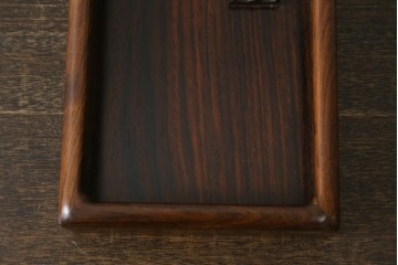 中古　美品　通産大臣指定伝統的工芸品　大阪唐木指物　吉勝作　紫檀材を用いた蛇腹式硯箱　(R-087682)