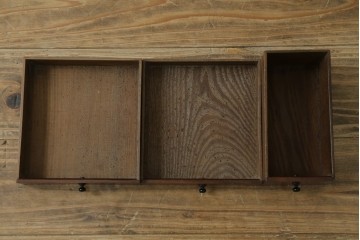 和製アンティーク　指物工芸品　花梨材　漆塗りの煙草盆　(R-087684)