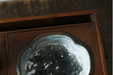 和製アンティーク　指物工芸品　花梨材　漆塗りの煙草盆　(R-087684)