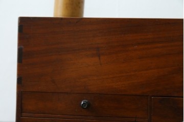 和製アンティーク　指物工芸品　花梨材　漆塗りの煙草盆　(R-087684)