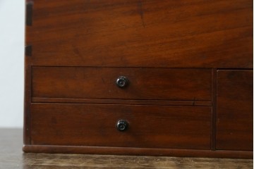 和製アンティーク　指物工芸品　花梨材　漆塗りの煙草盆　(R-087684)