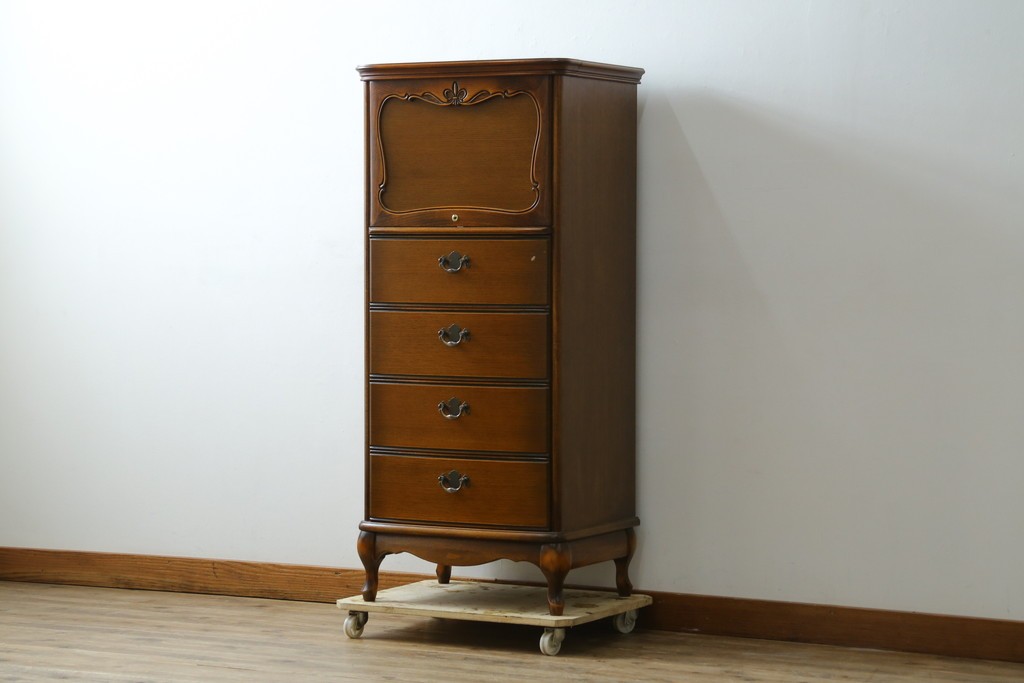 中古　美品　CONDE HOUSE(カンディハウス)　すらりとした縦長フォルムのジュエリーチェスト　定価約28万円　(R-087687)