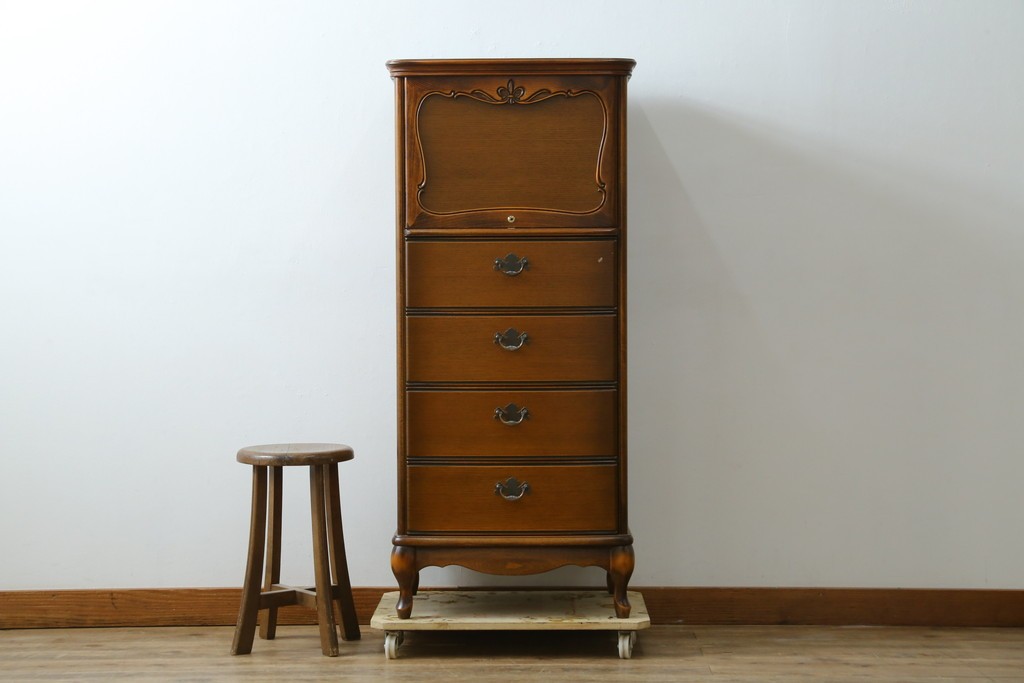 中古　美品　CONDE HOUSE(カンディハウス)　すらりとした縦長フォルムのジュエリーチェスト　定価約28万円　(R-087687)