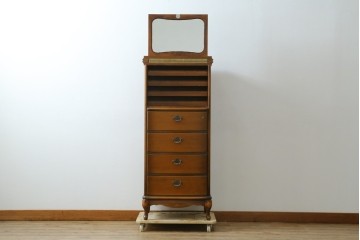 中古　美品　CONDE HOUSE(カンディハウス)　すらりとした縦長フォルムのジュエリーチェスト　定価約28万円　(R-087687)