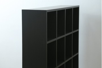 【ラフジュ工房オリジナル】　4×3マス　マットブラック　シックなペイントマス目棚　(R-087689)