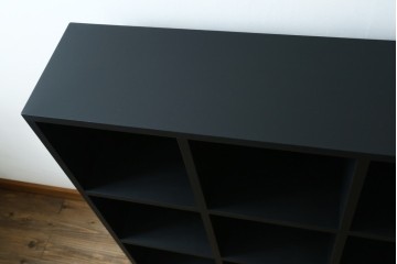 【ラフジュ工房オリジナル】　4×3マス　マットブラック　シックなペイントマス目棚　(R-087689)