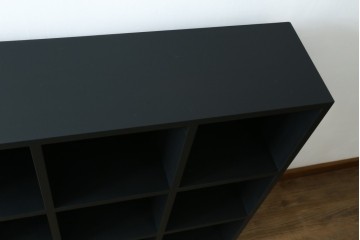 【ラフジュ工房オリジナル】　4×3マス　マットブラック　シックなペイントマス目棚　(R-087689)