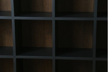 【ラフジュ工房オリジナル】　4×3マス　マットブラック　シックなペイントマス目棚　(R-087689)