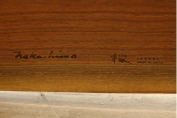 中古　桜製作所創業者・永見眞一氏サイン入り!!　ジョージ・ナカシマ(George Nakashima)　素材を活かした造形が魅力のコノイドテーブル　(R-087692)