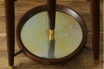 和製ヴィンテージ　秋田木工　曲げ木の優美な傘立て付きポールハンガー　(R-087696)