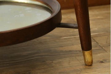 和製ヴィンテージ　秋田木工　曲げ木の優美な傘立て付きポールハンガー　(R-087696)