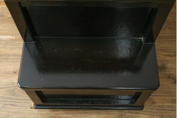 中古　職人手作り　希少な廃番品　民芸城山　朱と黒の濃淡が美しい一閑張りの階段箪笥　(R-087697)