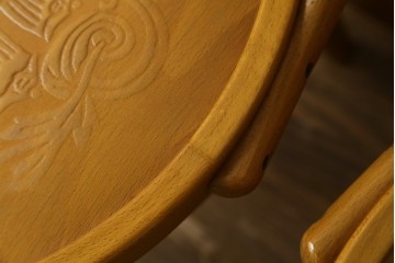 中古　美品　希少な廃番品　秋田木工　Stellamia Branche(ステラミア・ブランチ)シリーズ　座面にエンボス加工を施した軽やかな曲木細工のチェア2脚セット　(R-087698)