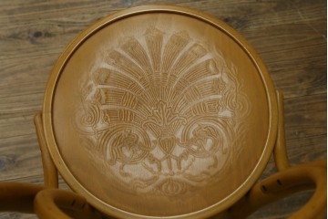 中古　美品　希少な廃番品　秋田木工　Stellamia Branche(ステラミア・ブランチ)シリーズ　座面にエンボス加工を施した軽やかな曲木細工のチェア2脚セット　(R-087698)