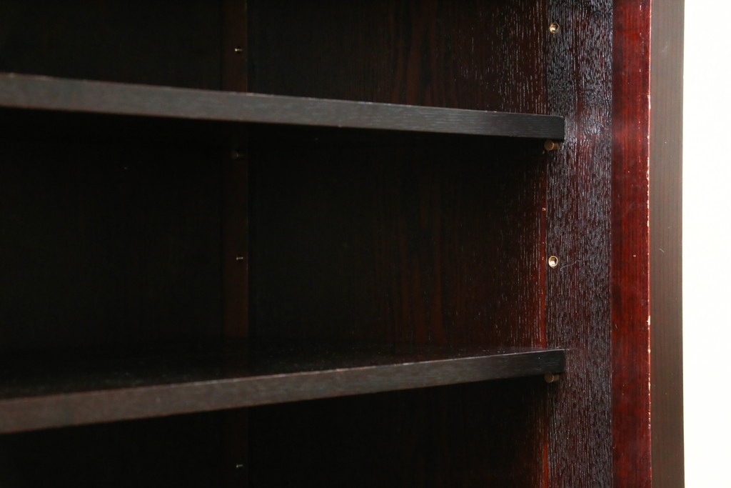 中古　美品　栗材　和モダン薫る格子デザインの水屋箪笥　(R-087700)