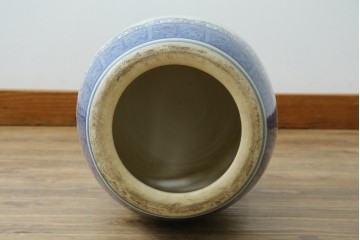 【簡易リペア限定品】　和製ヴィンテージ　たちばな焼　染付山水図が趣深いテーブルと椅子のセット　(R-087715)